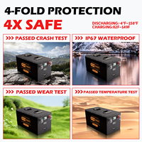 Baterai LiFePO4 Grade A 12V 24V 100-400Ah Dengan BMS Terintegrasi, Baterai Isi Ulang untuk RV, Kapal Laut, Sistem Tenaga Surya