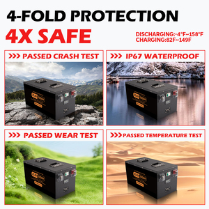 A급 LiFePO4 배터리 12V 24V 100-400Ah 내장형 BMS 충전식 배터리 (RV, 해양 보트, 태양광 발전 시스템용) - Product Image 5