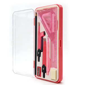 11-Piece Surwin Blue Pink Green Compass <b>Ruler</b> Set Plastic Student Drafting School Office Stationery Practical Easy Carry - Product Image 6