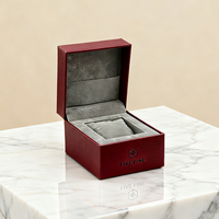 Boîte d'emballage de montre de luxe personnalisée avec logo de marque, en cuir rigide et en cuir PU, avec options personnalisées