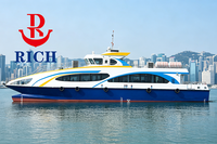 Nouveau Catamaran de Passagers à Grande Vitesse en Alliage d'Aluminium Personnalisé de 29,5 m avec 188 Places, Bateau de Croisière Complet