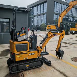 Mini-excavatrice hydraulique haute performance jaune 1,2t XE10U sur chenilles avec flèche déportable et chenilles rétractables pour une performance optimale - Product Image 3