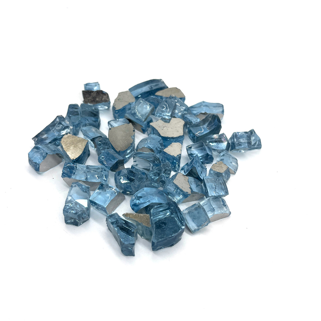 Blue Reflective Glass Stone Fire Pit Glass Rocks