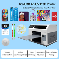 Imprimante UV DTF à plat A3, utilisation polyvalente, encre UV CMYK + Blanc + Vernis, pour coques de téléphone, autocollants, étiquettes, bouteilles d'eau, balles de golf