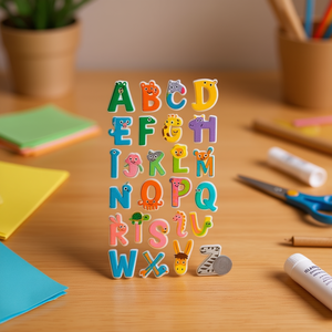 Adesivi in schiuma EVA con alfabeto 3D in rilievo per lavori manuali per bambini - Product Image 3