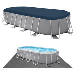 Piscine ovale INTEX26798 20 pieds * 10 pieds * 48 pouces avec structure métallique, piscine de jardin extérieure en PVC 3 couches haute résistance, ensemble complet - Product Image 6