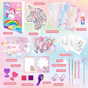 Para Amazon Unicorn Purple DIY Journal Kit espiral-bound Scrapbook para niñas cumpleaños nuevo diario <span class=keywords><strong>libro</strong></span> con impresión Offset regalo - Product Image 2