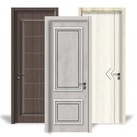 Portes intérieures modernes en PVC WPC imperméables pour chambre à coucher, porte en peau