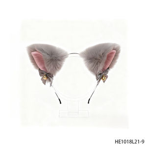 بيسينار هذا القطيفة الرمادية آذان داخلية وردية مع قوس رمادي وأجراس ذهبية مناسبة ليوم عيد الحب - Product Image 5