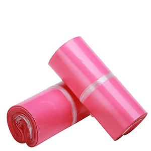 Venta al por mayor de alta calidad melocotón personalizado impreso Rosa bolsa de plástico polivinílico correo Rosa embalaje correo bolsas de ropa - Product Image 3