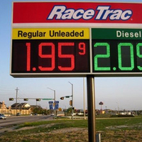 Panneau de numérotation numérique LED éblouissant avec boîte d'éclairage "Regular/ Diesel/Unlead" sur le dessus