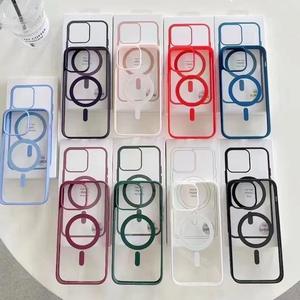 Funda de teléfono acrílica de TPU transparente de lujo para <span class=keywords><strong>iPhone</strong></span> 16 16Pro 15 con función de carga magnética y cubierta de protección - Product Image 6