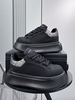 Chaussures blanches pour hommes à lacets, plateforme, nouvelle collection Printemps 2026, très tendance, de marque, style urbain, avec talon compensé invisible de 7 cm