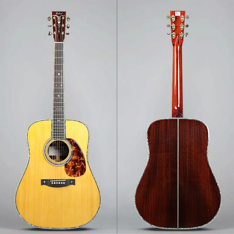 D45 estilo lr668a gabriel guitarra 41 polegadas, completa sólida, adirondack, pulverização e madeira jacarandá, feito à mão, guitarra acústica, atacado
