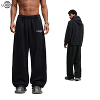 Pantalones Deportivos de Algodón para Hombre, 500 g/m², con Logotipo Personalizado, Pantalones Casuales, Pantalones Deportivos Rectos, Pantalones Holgados para Gimnasio, Correr, Ropa Urbana