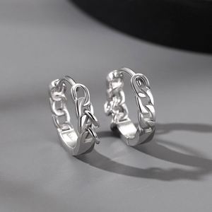 Pendientes de Aro Pequeños de Plata de Ley 925 con Diseño Geométrico Hueco, Baño de Rodio, Regalo para Mujer, Piedra Natural, para Boda, Estilo Lindo - Product Image 2