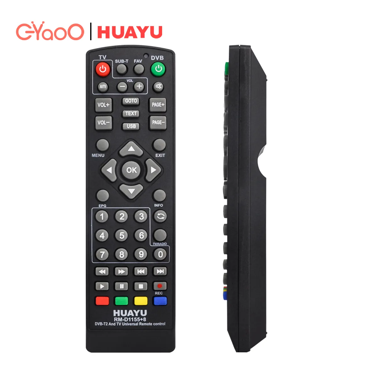 HUAYU RM-D1155 + 8 UNIVERSAL TV DVB-T2 BOX TV Learning Control Remote