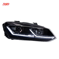 LKS pour Polo 2011-2018, ensemble de phares à LED, double lentille de projecteur DRL, clignotant séquentiel, phare 6000K 8000