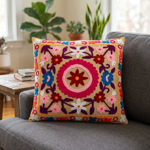 La mejor tarifa de fundas de cojines cuadrados indios bordados decorativos para uso doméstico y hotelero para hospitales - Product Image 3