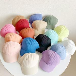 2025 Groothandel Zomer Herfst Snoep Crème Kleur Effen Effen Katoenen Kinderen Jongens Meisjes Sport Blanco Baseballpet Hoed - Product Image 1