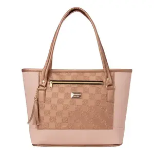 Bolso Tote para Mujer Fana Lala, Cuero PU, Patrón Geométrico, Cierre de Cremallera, Elegante, Uso Diario, Estilo Veraniego - Product Image 1