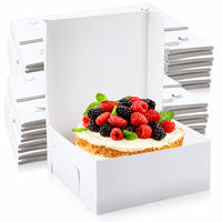 Boîte à pâtisserie pliable en carton blanc de qualité supérieure, boîte en papier blanc de qualité alimentaire pour la boulangerie, les desserts et la livraison à emporter