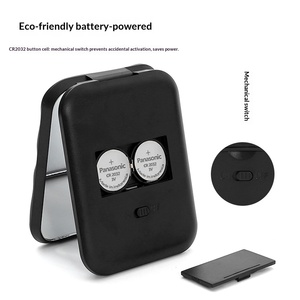 Handheld Ultra-thin Double-sided <b>LED</b> <b>Makeup</b> <b>Mirror</b> with Toggle Switch 8 <b>LED</b> Lights 2X Magnification Folding Design - Product Image 3