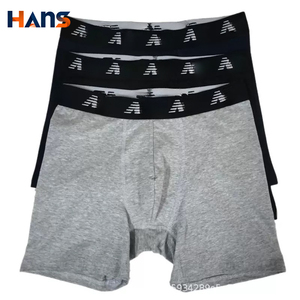 Calzoncillos Boxer de Algodón para Hombre Hans, Transpirables, Suaves y Cómodos, Ropa Interior Deportiva, Gris Negro, Talla M L XL - Product Image 1