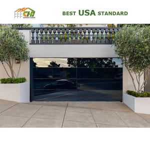 باب مرآب زجاجي كامل من CHI مقاس 16×7 و16×8 و9×7 و9×8، باب مرآب تجاري أوتوماتيكي من الزجاج المقسى الأسود للمنازل - Product Image 6