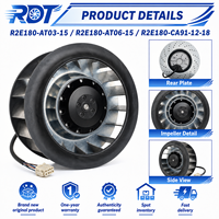 Nuevo Ventilador Centrífugo R2E180-CA91-12 de 230V y 180mm con Aspas Curvadas hacia Atrás para Reemplazo en Ventilación de Gabinetes Industriales HVAC