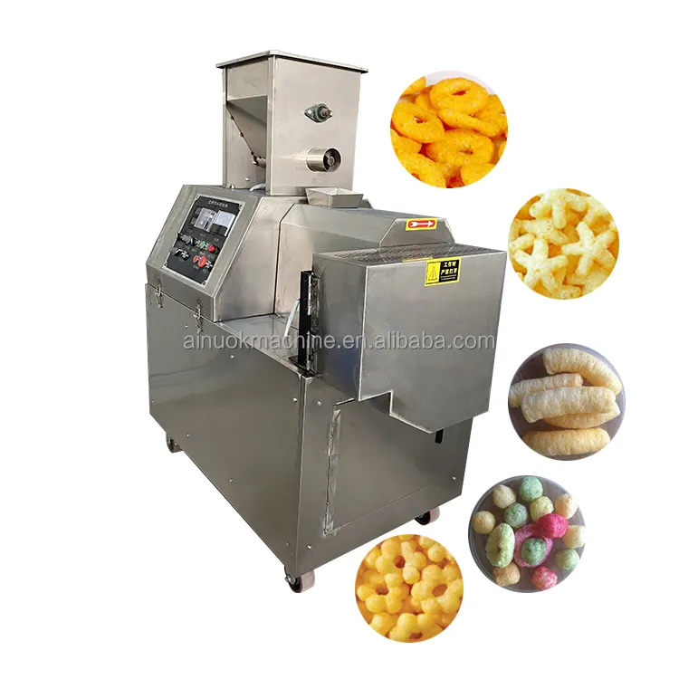 Stainless extruder cheese ball extruded puffed corn rice cereal snacks food extruder making machines