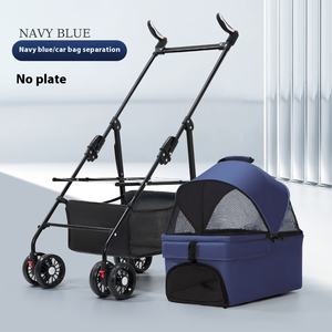 <span class=keywords><strong>Poussette</strong></span> pliable légère à quatre roues Petop pour chats et chiens, facile à installer, avec plateau pour nourriture et chariot de transport - Product Image 2