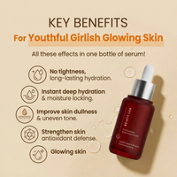 Sérum à la Vitamine C Antioxydant à la Grenade Rouge, Sérum Visage Anti-Âge Réparateur Hydratant Éclaircissant 30mL