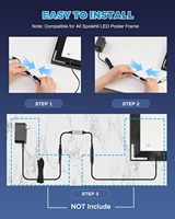 Cadre d'affichage LED mural en aluminium avec variateur de luminosité réglable à distance, monochrome, pour affiches publicitaires, boîte à lumière