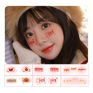 Spring Festival Temporary Face Sticker Waterproof One Time <b>Paper</b> Decal for New Year Party Decoration Holiday Body Art Use - Product Image 3