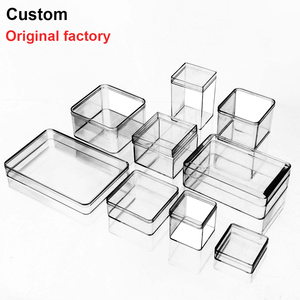 6.5*6.5 tùy chỉnh PS Mini rõ ràng hộp Acrylic hình vuông nhỏ Lưu trữ khối kẹo trong suốt container Quà Tặng tổ chức nhỏ có nắp - Product Image 6
