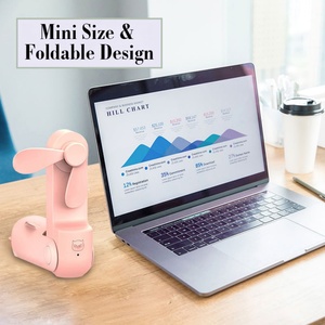 Pinky Leem Wholesale Custom Cute Foldable Rechargeable <b>USB</b> <b>Mini</b> Handheld Fan - 5V DC Multi-Function Eyelash Grooming Tool - Product Image 4