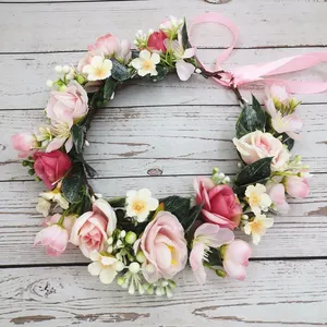 Rose headband cho hoa nhân tạo Wedding party phụ kiện tốt nghiệp đảo Hawaii nhảy múa headdress Bridal vương miện