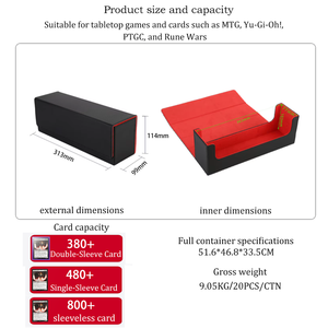   Boîte de rangement portable en cuir PU imperméable sur mesure pour cartes à collectionner TCG CCG avec fenêtre de présentation - Product Image 2