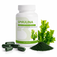 Capsules de Spiruline en Gros, Superaliment Vert pour le Bien-être Quotidien, Flacon de 60 Comprimés, Fabricant de Marque Privée