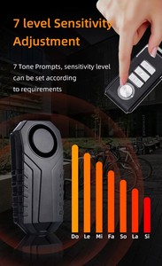 <span class=keywords><strong>Alarm</strong></span> Anti Maling Mini Nirkabel Dalam Ruangan dengan Remote Control, Sensitivitas Dapat Disesuaikan, Sensor Getaran Tahan Air untuk Jendela, Sepeda Motor, Sepeda - Product Image 4