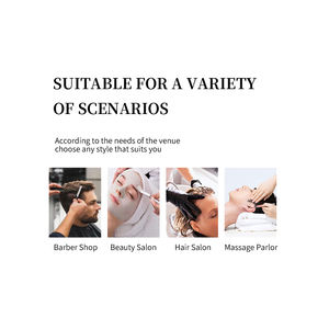 Poltrona Moderna Pieghevole per Lavaggio Capelli con Massaggio Elettrico Impermeabile in Pelle per Salone di Bellezza - Product Image 2