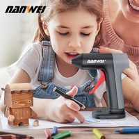 NANWEI Mini pistolet à colle chaude 3.7V 15W 7MM préchauffage rapide sans fil colle thermofusible réparations à domicile artisanat bricolage outil électrique