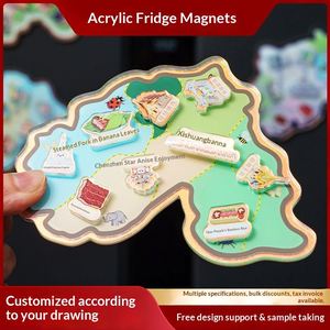 Synthetic Resin Stereoscopic Memorial Map <b>Refrigerator</b> Stickers Customized City Attractions Magnetic Cartoon Creative Business - Product Image 2