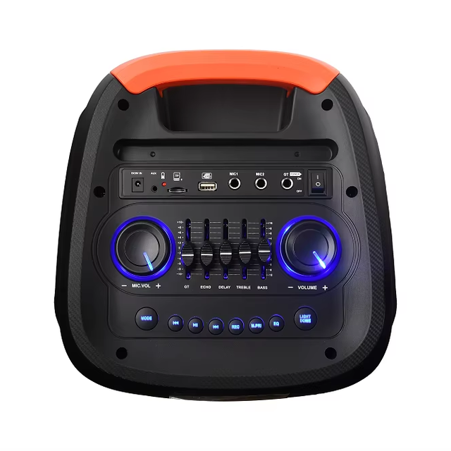 Dual 8 Inch BT Wireless Portable Party Speaker 40W Speaker USB, BLUE TOOTH, TF Card LED Light Outdoor Speakers