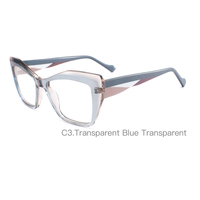 Grand Polygone Acétate Optique Monture Colorée Brillant Large Temples Motif Géométrique Détail Design Lunettes