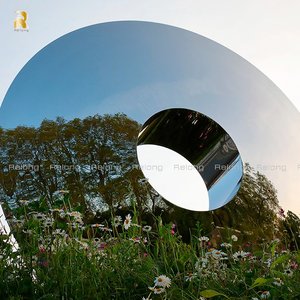 פסל טורוס מודרני ממתכת נירוסטה של RELONG, ניתן להתאמה אישית, לקישוט גינה חיצונית - Product Image 5