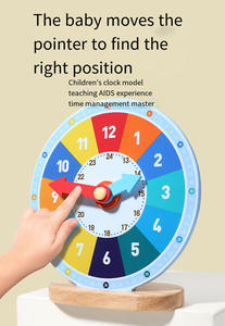 Les écoliers apprennent l'horloge jouet 6 mois bébé jouets sensoriels horloge numérique en bois - Product Image 5