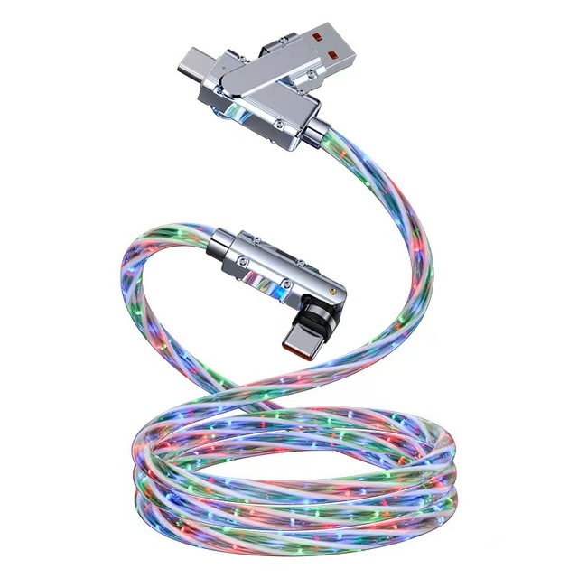 3Ft 66W Led Light up Glowing USB C to USB C Cable,Aluminum Shell Fast Charging Wire LED RGB Light