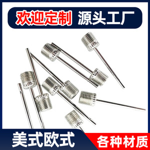 Agujas de aire metálicas personalizadas de 38 mm, plateadas, con orificios laterales para accesorios de baloncesto, voleibol y fútbol. - Product Image 4